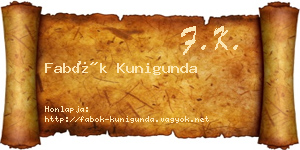 Fabók Kunigunda névjegykártya